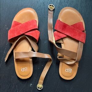 BP Women's Red and Brown Sandals